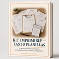 Kit Imprimible: las 10 planillas en A4 para imprimir + versión de bolsillo para heladera